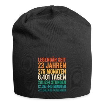 23 Jahre Dreiundzwanzigster Geburtstag - Jersey-Beanie - Schwarz - Vorne