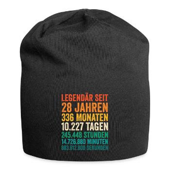 28 Jahre Achtundzwanzigster Geburtstag - Jersey-Beanie - Schwarz - Vorne