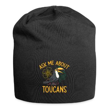Forêt tropicale des oiseaux toucans - Bonnet en jersey - noir - Devant