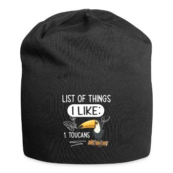 Toucan Bird Rainforest - Jersey Beanie - black - Front