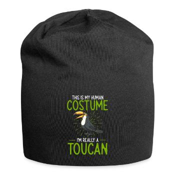 Toucan Bird Rainforest - Jersey Beanie - black - Front