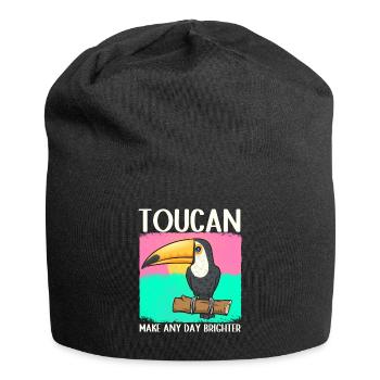 Toucan Bird Rainforest - Jersey Beanie - black - Front