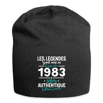 Cadeau Anniversaire septembre 1983 40 ans - Bonnet en jersey - noir - Devant