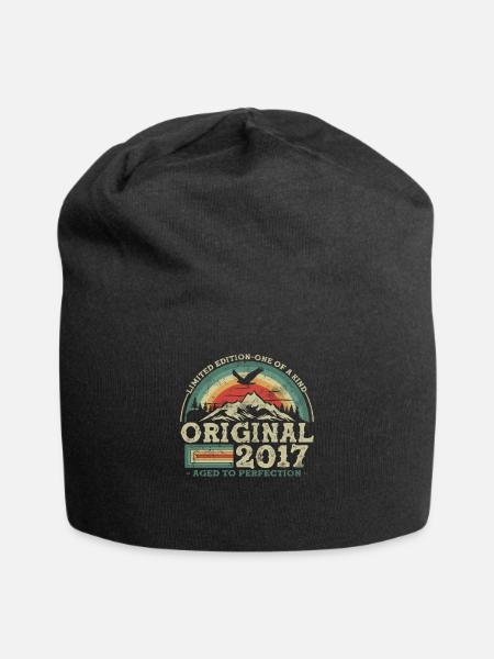 Geburtstagsgeschenk 2017 6 Jahre - Jersey-Beanie - Schwarz