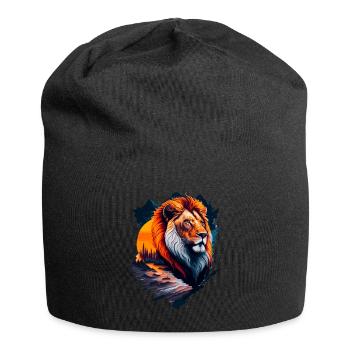 Illustration abstraite du lion - Bonnet en jersey - noir - Devant