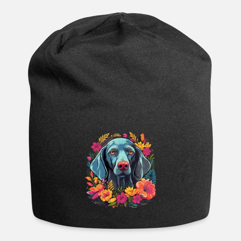 Weimaraner Hund Geschenk - Jersey-Beanie - Schwarz