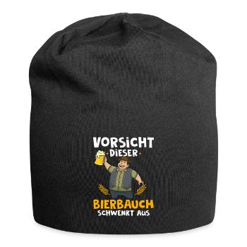 Vorsicht dieser Bierbauch schwenkt aus - Jersey-Beanie - Schwarz - Vorne