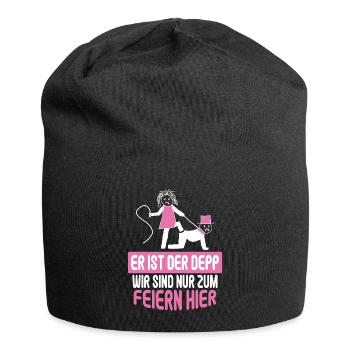 Junggesellenabschied Poltern Polterabend JGA - Jersey-Beanie - Schwarz - Vorne