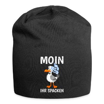 Moin ihr Spacken Möwen Vogelliebhaber Möwe - Jersey-Beanie - Schwarz - Vorne