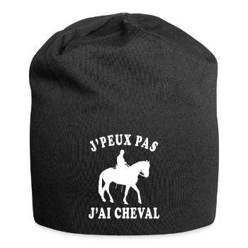 J'peux pas j'ai cheval - Bonnet en jersey - noir - Devant