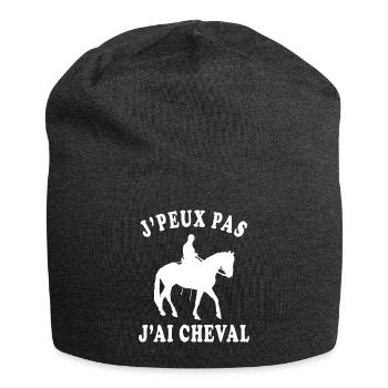 J'peux pas j'ai cheval - Bonnet en jersey - charbon - Devant