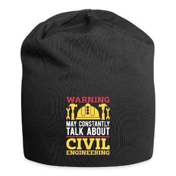 Avertissement d’ingénieur civil peut constamment entrepreneur - Bonnet en jersey - noir - Devant