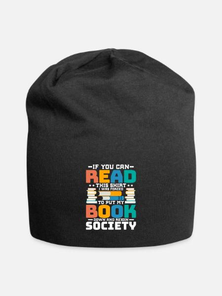 Cool Books Reading Book Lover Literacy Librarian - Jersey Beanie - black