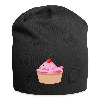 Blob Cupcake Blobfish Fisch Meer - Jersey-Beanie - Schwarz - Vorne
