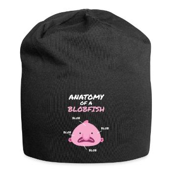Anatomy Of A Blobfish Blob Fisch Meer - Jersey-Beanie - Schwarz - Vorne