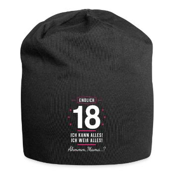 Endlich 18 Geburtstag Ich Kann Alles Ich Weiß - Jersey-Beanie - Schwarz - Vorne