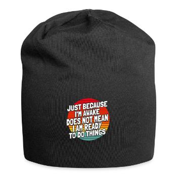 Schwarzer Humor - Jersey-Beanie - Schwarz - Vorne