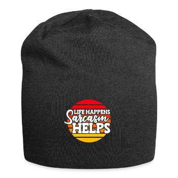 Schwarzer Humor - Jersey-Beanie - Anthrazit - Vorne