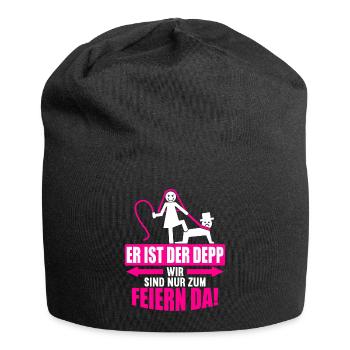 Junggesellenabschied Poltern Polterabend JGA - Jersey-Beanie - Schwarz - Vorne