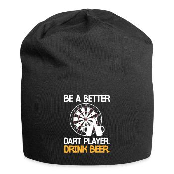 Bier Und Dart Kneipen Dartspieler Dartverein - Jersey-Beanie - Schwarz - Vorne