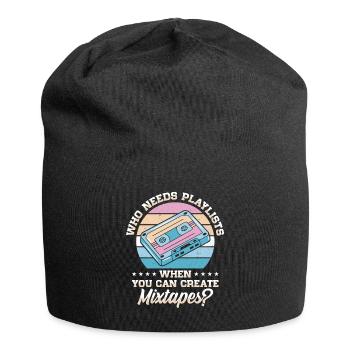 Vintage Musikliebhaber Retro Kassettenband 80er - Jersey-Beanie - Schwarz - Vorne