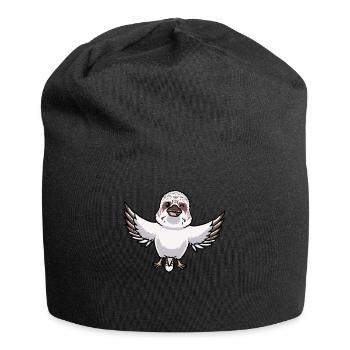 Lachender Hans Vogel Jägerliest Kawaii Emoticon - Jersey-Beanie - Schwarz - Vorne