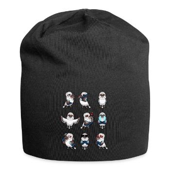 Lachender Hans Vogel Jägerliest Kawaii Emoticon - Jersey-Beanie - Schwarz - Vorne