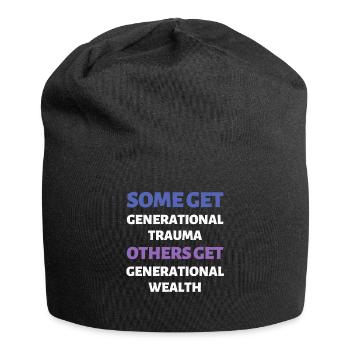 Armut Reichtum Spruch Englisch - Jersey-Beanie - Schwarz - Vorne