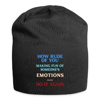 Se moquer des sentiments Langue anglaise - Bonnet en jersey - noir - Devant