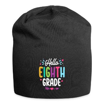 Hello Eighth Grade Back To School Teacher Student - Jersey Beanie - black - Front