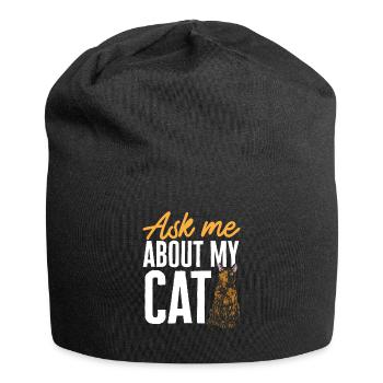 Schildpatt Katze Tortoiseshell Cat Tortie - Jersey-Beanie - Schwarz - Vorne