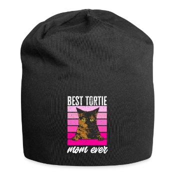 Schildpatt Katze Tortoiseshell Cat Tortie - Jersey-Beanie - Schwarz - Vorne