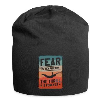 La peur est temporaire Le frisson est éternel Falaise - Bonnet en jersey - noir - Devant