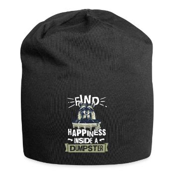 Amateur de raton laveur ramassant des ordures, - Bonnet en jersey - noir - Devant