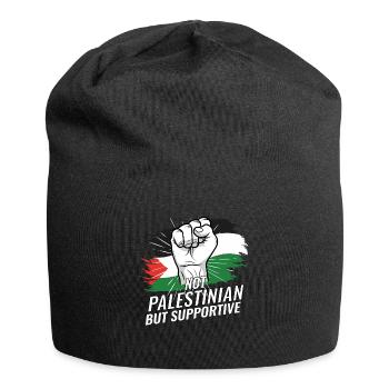 Pas palestinien mais un drapeau palestinien de soutien - Bonnet en jersey - noir - Devant