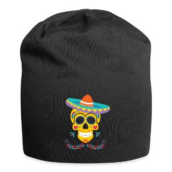 Dia de Los Muertos Sombrero, Mexico - Jersey Beanie - black - Front