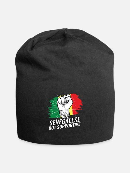 Pas sénégalais mais soutien au drapeau du Sénégal - Bonnet en jersey - noir