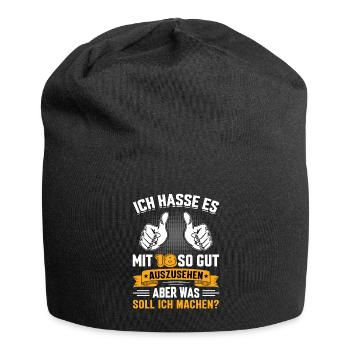 18 Geburtstag 18 Jahre 18 Lebensjahr 18 Lebenalter - Jersey-Beanie - Schwarz - Vorne