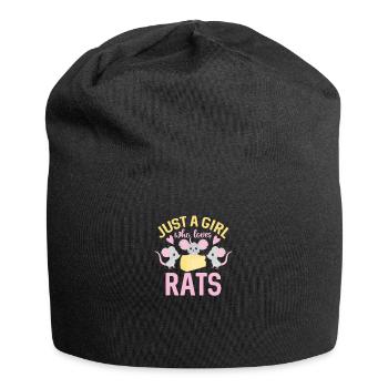 Rat Just a girl who loves rats - Jersey Beanie - black - Front