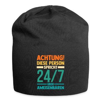 Ameisenbär - Jersey-Beanie - Schwarz - Vorne