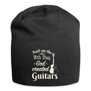 And on the 8th day God created Guitars - Jersey Beanie - black - Front