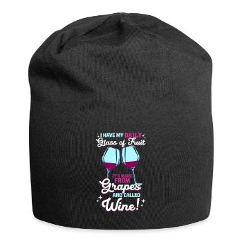 I have my daily fruit and it's called wine - Jersey Beanie - black - Front