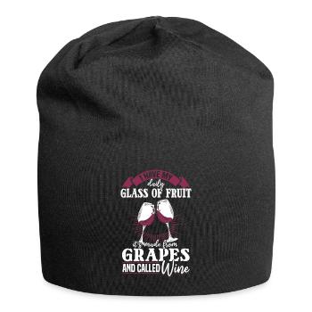 I have my daily fruit and it's called wine - Jersey Beanie - black - Front