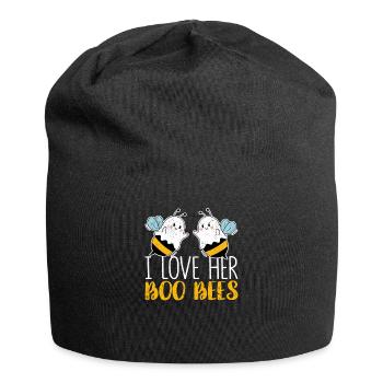 Je les aime boo bees couples fête d’halloween - Bonnet en jersey - noir - Devant