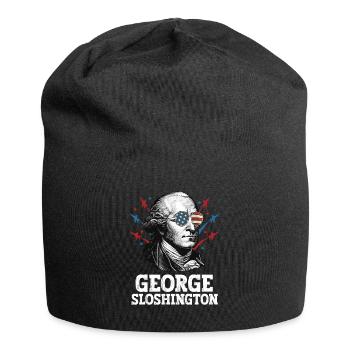 George Sloshington 4th of Juillet Hommes Drapeau américain - Bonnet en jersey - noir - Devant