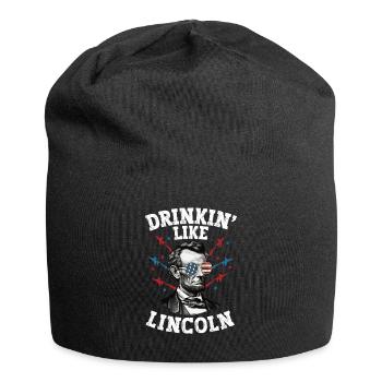 Abraham Lincoln 4th of July American Drinkin Like - Jersey Beanie - black - Front