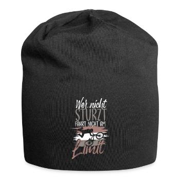 Wer Nicht Stürzt, Fährt Nicht Am Limit - Jersey-Beanie - Schwarz - Vorne