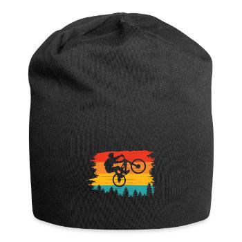 MTB Mountain Bike Retro Sunset Biking - Jersey Beanie - black - Front
