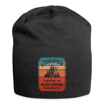 Education Is Important But Cliff Diving Is - Jersey Beanie - black - Front