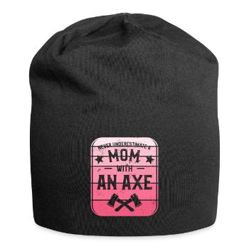 Ne sous-estimez jamais une maman avec une hache - Bonnet en jersey - noir - Devant